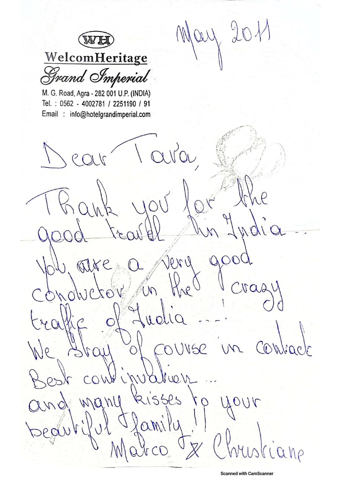 Letter from Marco & Christiane